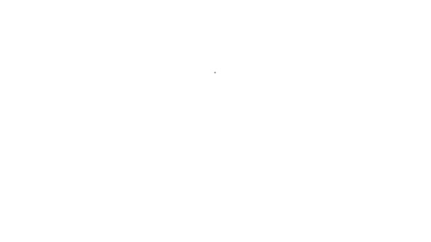 Черная линия Весенняя шкала значок изолирован на белом фоне. Баланс взвешивания. Определение массы тела. Видеографическая анимация 4K - Кадры, видео