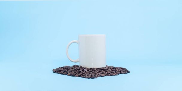 kawa ziarna kawa kubek kawa energia napój - Zdjęcie, obraz