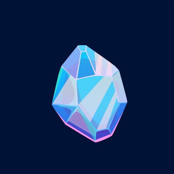 Синій магічний кристал, незавершена ікона дорогоцінного каміння, сирий ювелірний камінь, мінеральний камінь або скло. Ізольований натуральний бірюзовий камінь. Мультфільм ювелірні вироби для гри на ПК
 - Вектор, зображення