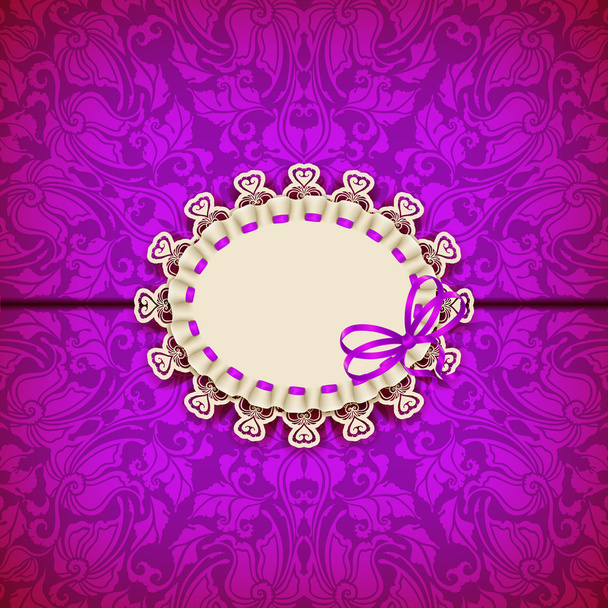 Elegant template luxury invitation, gift card with lace ornament - Vetor, Imagem