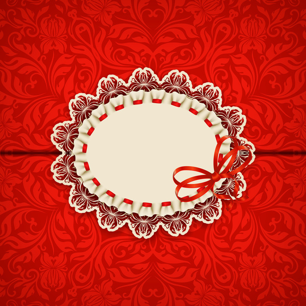 Elegant template luxury invitation, gift card with lace ornament - Vettoriali, immagini