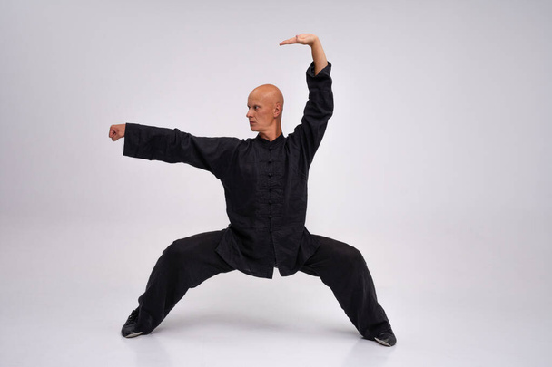 Mestre Wushu em processo de treinamento - Foto, Imagem