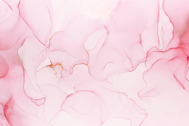 Textura de tinta de alcohol pintada a mano abstracta. Fondo creativo de color rosa claro para su diseño - Foto, Imagen