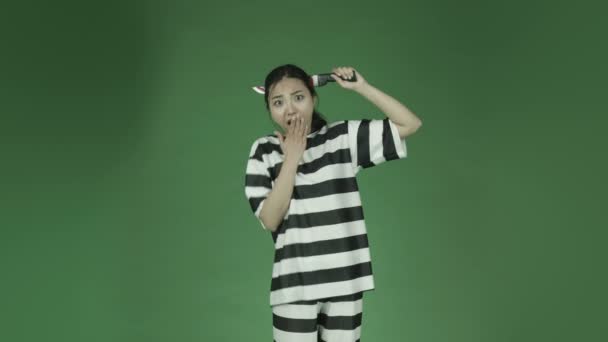 kafasına bıçak ile Asya mahkum - Video, Çekim