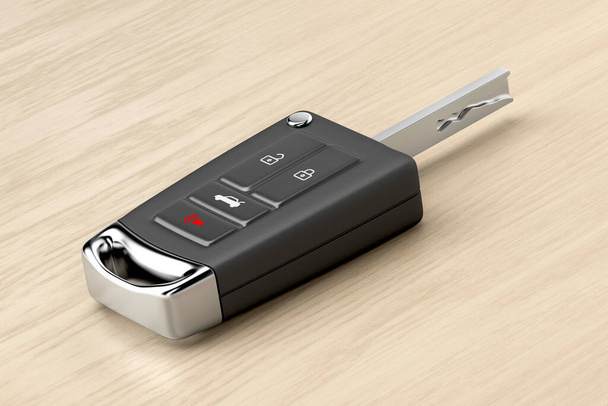 Car key on wooden table - Photo, Image