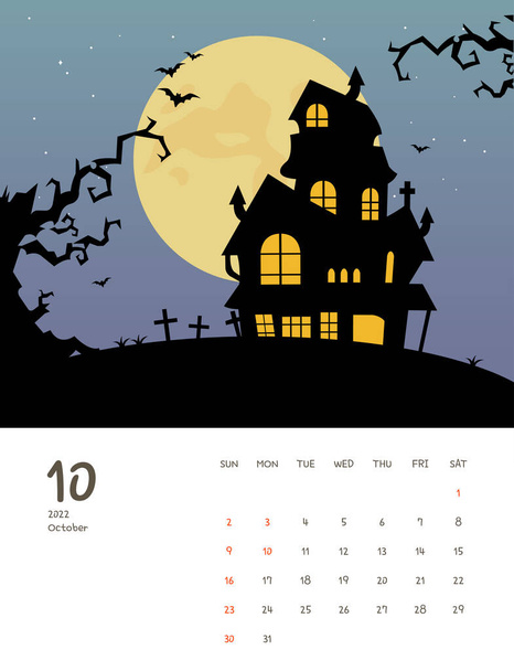 2022 Netter Kalender Illustration Design  - Vektor, Bild
