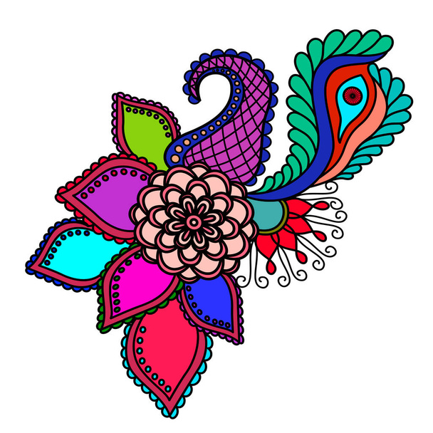 Ilustración vectorial de ornamento floral - Vector, Imagen