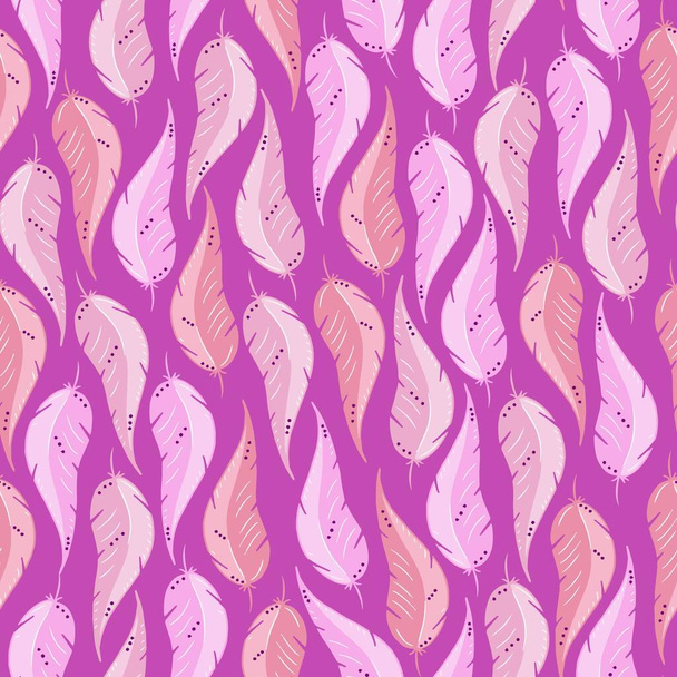 Feathers seamless pattern. Vector Illustration for printing, backgrounds, wallpapers, covers, packaging, greeting cards, posters, stickers, textile and seasonal design. - Vector, Image