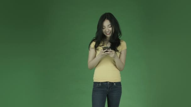 asiatische Frau SMS - Filmmaterial, Video