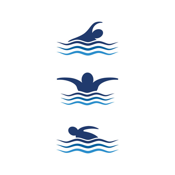 плавання спорт Векторні ілюстрації дизайну іконок Шаблон
 - Вектор, зображення