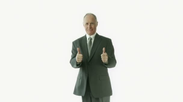 Businessman with thumbs up sign - Footage, Video