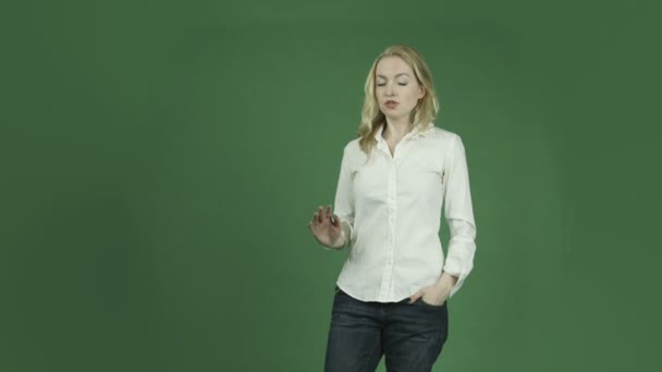 Frau verärgert beim Reden - Filmmaterial, Video