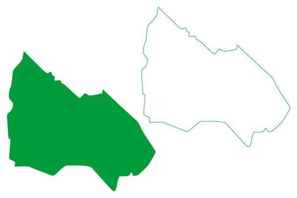 Palmeira dos Indios municipality (Alagoas state, Δήμοι της Βραζιλίας, Ομοσπονδιακή Δημοκρατία της Βραζιλίας) χάρτη διανυσματική απεικόνιση, scribble σκίτσο Palmeira dos Indios map - Διάνυσμα, εικόνα
