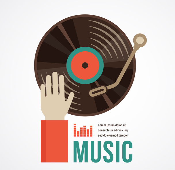 Music and city landscape background - Vector, Image