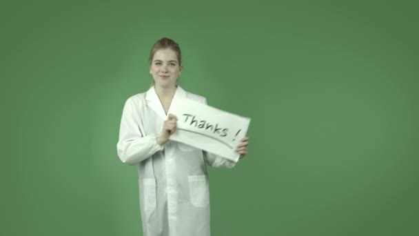 Girl grateful with thanks sign - Footage, Video