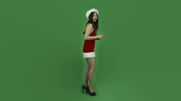 kontrol listesi ile işaret Noel Baba kız - Video, Çekim