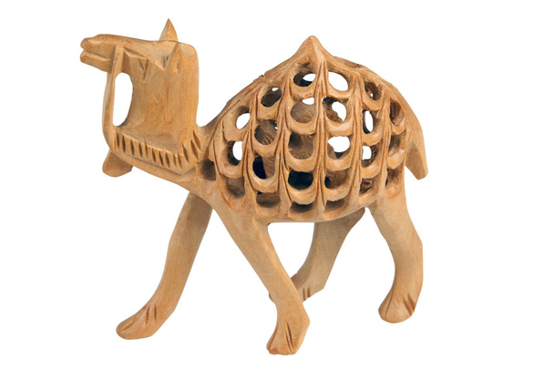 Handmade wooden camel - Φωτογραφία, εικόνα