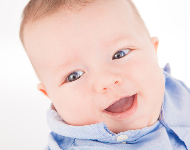 笑みを浮かべて赤ちゃんの男の子 - 写真・画像