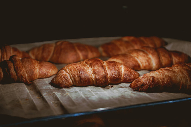 A beautiful shot of delicious croissants being prerpared - Foto, afbeelding
