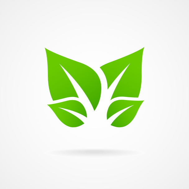 エコ アイコンを緑の葉ベクター - ベクター画像
