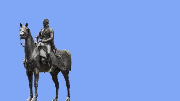 Kuuluisa herttua Wellingtonin patsas Glasgow, kilpailla liikenteen Cone (ja kopioi tilaa) - Materiaali, video