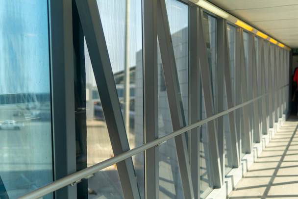 terminal windows to the airport on a sunny day. - Photo, Image