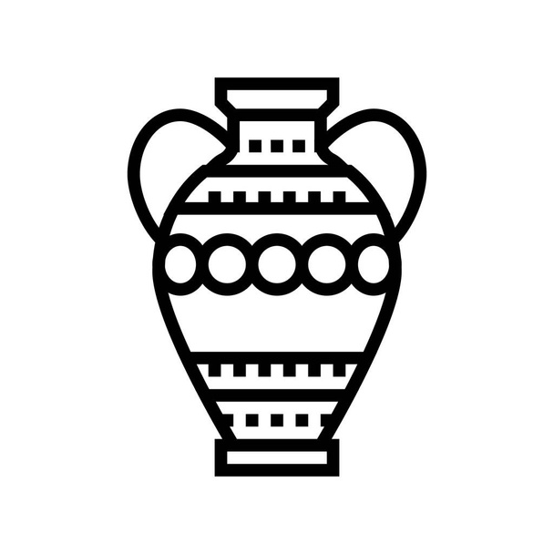 amphora ancient rome line icon vector. amphora ancient rome sign. isolated contour symbol black illustration - Vector, Image