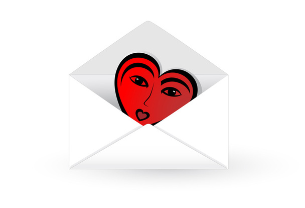 poštovní obálka s abstraktní srdce - Vektor, obrázek