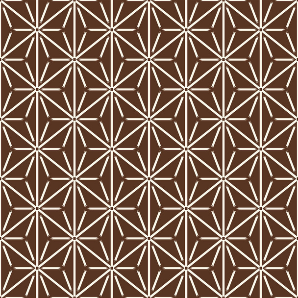 Japanese Hexagon Star Brush Netベクトルシームレスパターン - ベクター画像