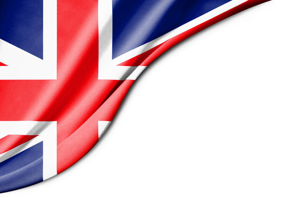 イギリスの国旗。3Dイラスト。テキストの背景に白いスペースがあります。クローズアップビュー. - 写真・画像