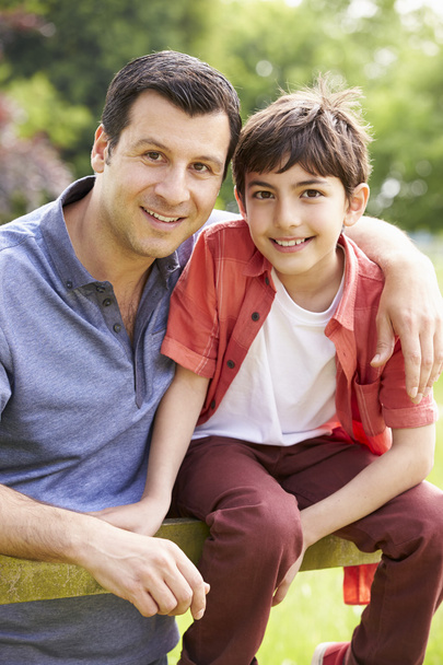 Portrait Of Hispanic Father And Son In Countryside - Фото, изображение