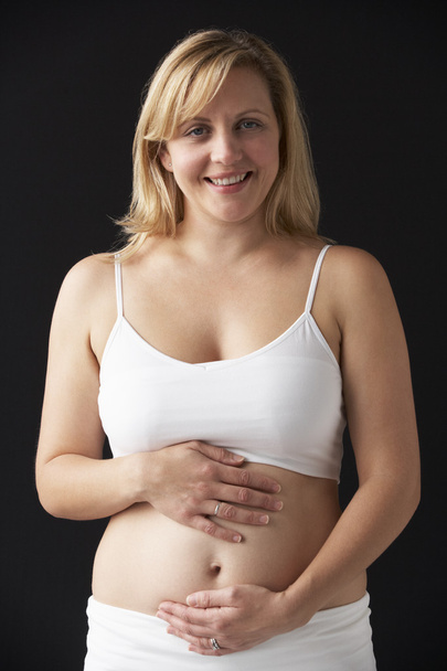 Pregnant Woman Wearing White - Foto, imagen