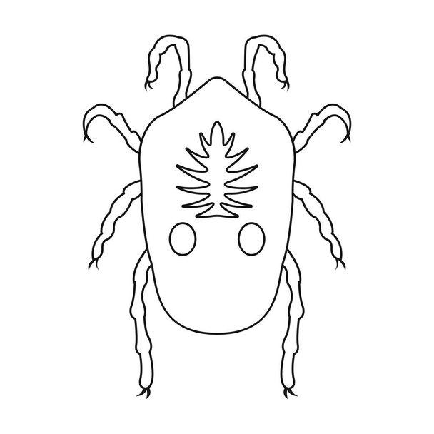 Parasites mite vector icon.Outline vector icon isolated on white background mite parasites. - Vector, Image