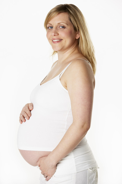 Pregnant Woman Wearing White - Zdjęcie, obraz