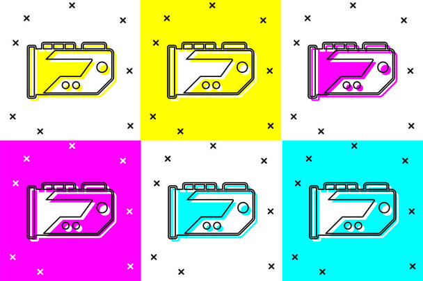 Set Video graphic card icon isolated on color background. Vector - Vector, Image