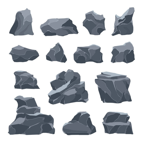Piedras de roca icono conjunto - Vector, imagen
