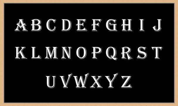 Alfabeto A a Z Grandi lettere sfondi bordo nero con A a Z Tutte le lettere maiuscole bambini che imparano ad alfabeti - Foto, immagini