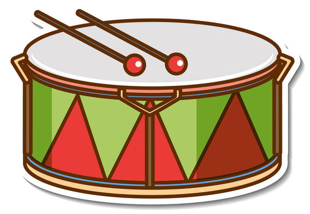 Naklejka perkusja instrument muzyczny ilustracja - Wektor, obraz