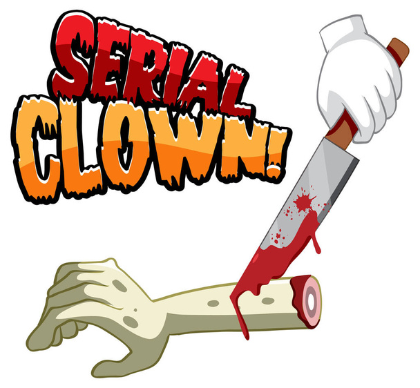 Sériový design klaunského textu pro ilustraci Halloweenského festivalu - Vektor, obrázek