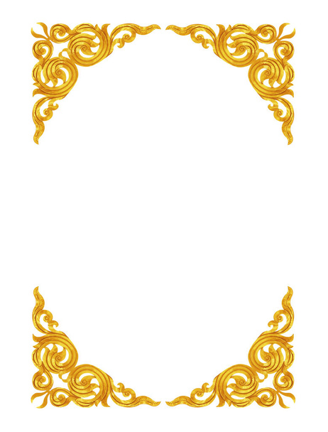 Patrón de marco de madera tallada sobre fondo blanco
 - Foto, imagen
