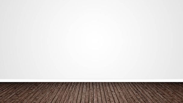 Concept or conceptual vintage or grungy brown background of natural wood or wooden old texture floor as a retro pattern layout on white. A 3d illustration metaphor to time, material, emptiness,  age or rust - Photo, Image