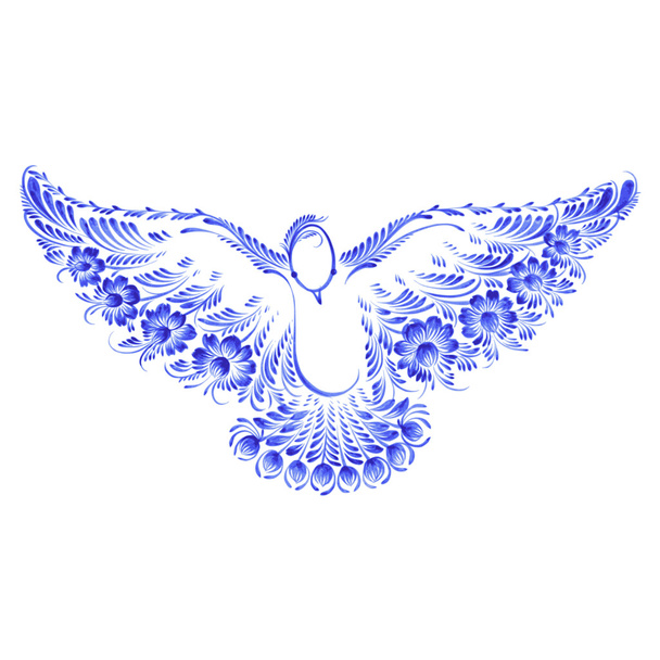 ornement décoratif floral colombe paix
 - Vecteur, image