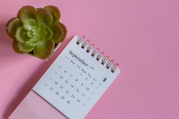 Tear-off calendar for September 2021. A desktop calendar for planning and managing each date - Photo, Image