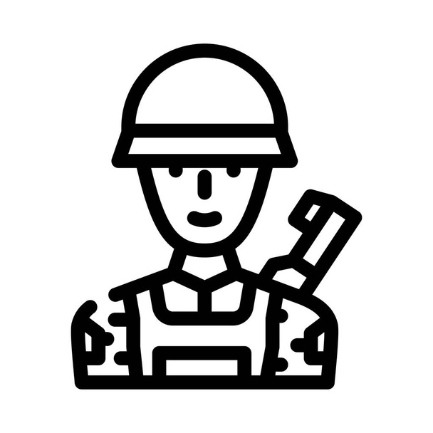 軍の男性のラインアイコンのベクトル図 - ベクター画像