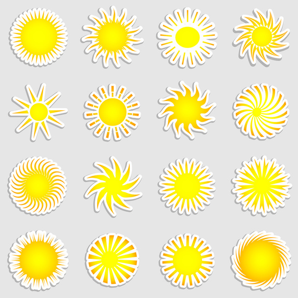 zon stickers - Foto, afbeelding