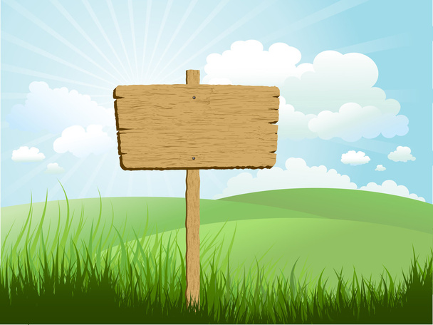 Wooden sign in grass - Photo, Image