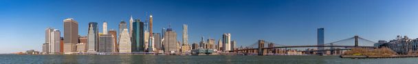 Панорамная фотография города Нью-Йорка с Бруклина. - Фото, изображение
