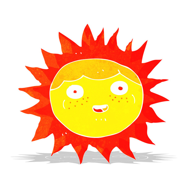 Sonne-Cartoon-Figur - Vektor, Bild