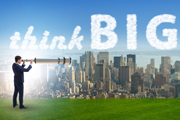 Think big concept with businessman - Photo, Image