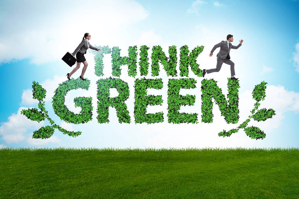 Empresario en pensar concepto verde - Foto, Imagen